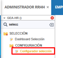 Acceso al Configurador de selección